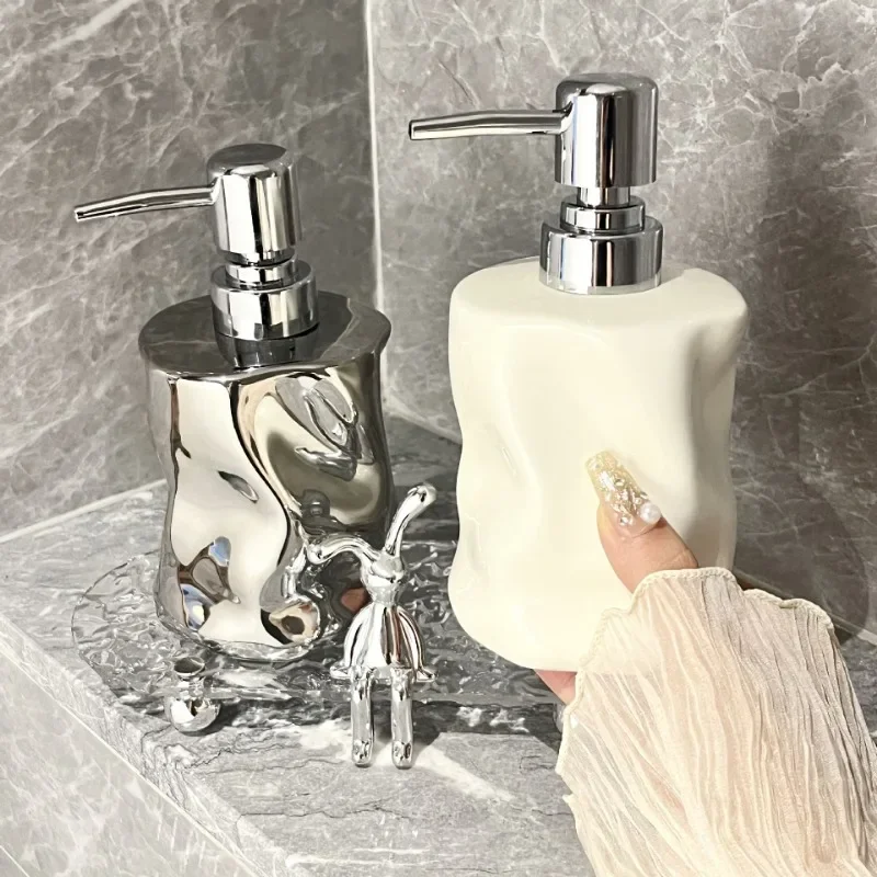 Irregular Ceramic Lotion Bottle Press Hand Sanitizer Dispenser Bottle Body Wash Shampoo Soap Dispenser Bathroom Accessories Gift