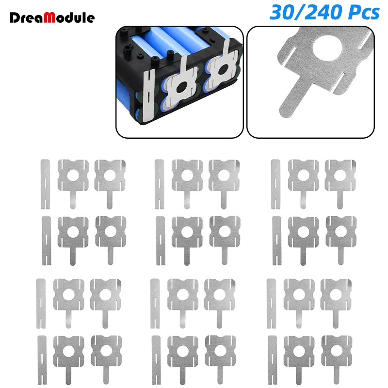

30/240Pcs Spot Welder Accessories U-shaped Nickel Sheet Stainless Steel Welding Machine Nickel Connector For 18650 Battery Pack