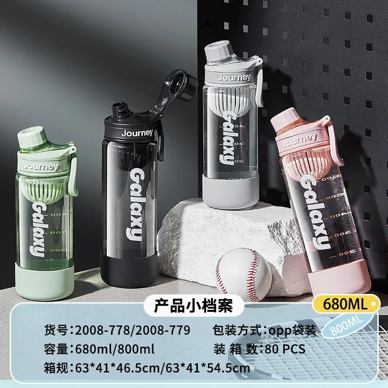 Simple outdoorSports WaterBottle Leak-Proof Drop-Resistant with Tea Infuser office Portable Plastic Mug for school Bodybuilding