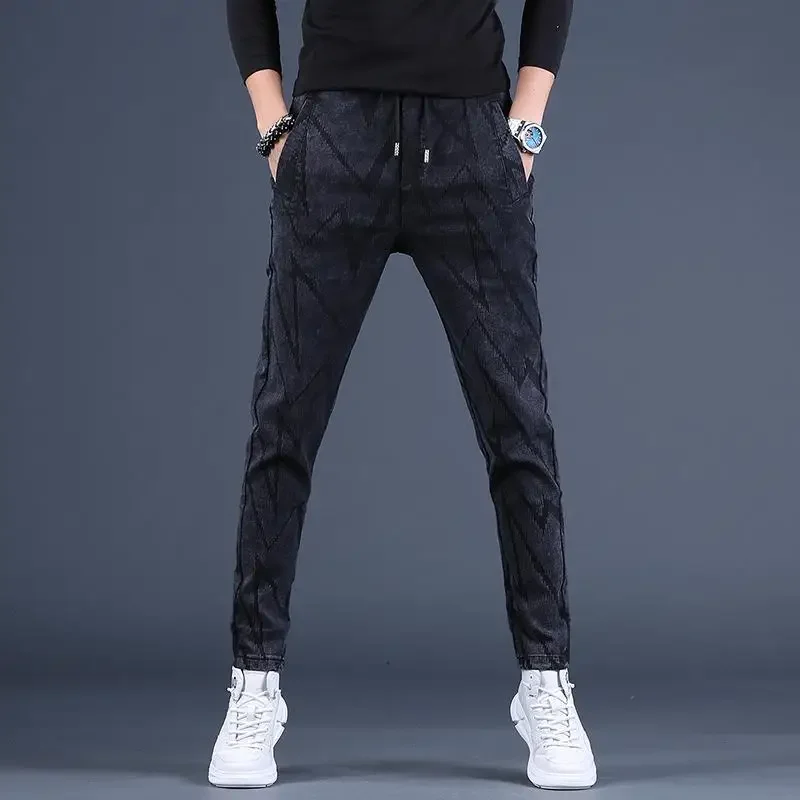 

High Quality Men's Spring Autumn Fashion Korean Trend Slim Jeans Pants Long Straight Trousers Cargo 2022 New Men's Pants S19