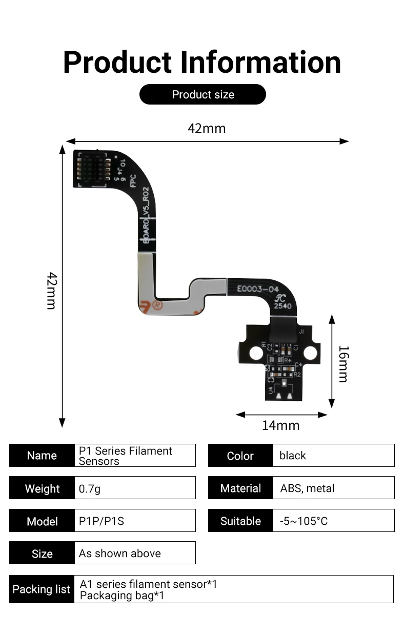 Für Bambu Lab P1S Sensor P1P Hall-Schalterplatine 3D-Drucker Extruder Filament-Sensor Ersatzteile mit Pneumatik – Detail 8