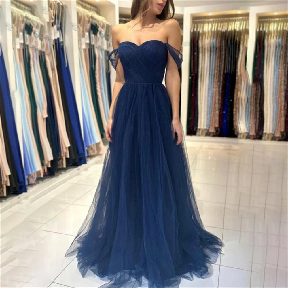 

Lily Elegant Long Prom Dress A line Off the Shoulder Party Dresses Tulle Celebrity Gowns Wedding Party Dress вечерние платья