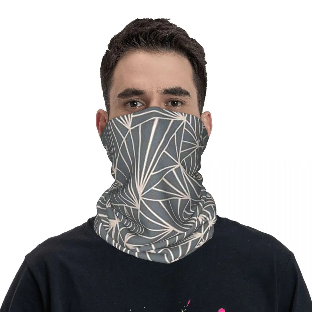 Ab Fan Grey And Nude Bandana Neck Gaiter Printed Wrap Scarf Warm Cycling Scarf Running For Men Women Adult Breathable