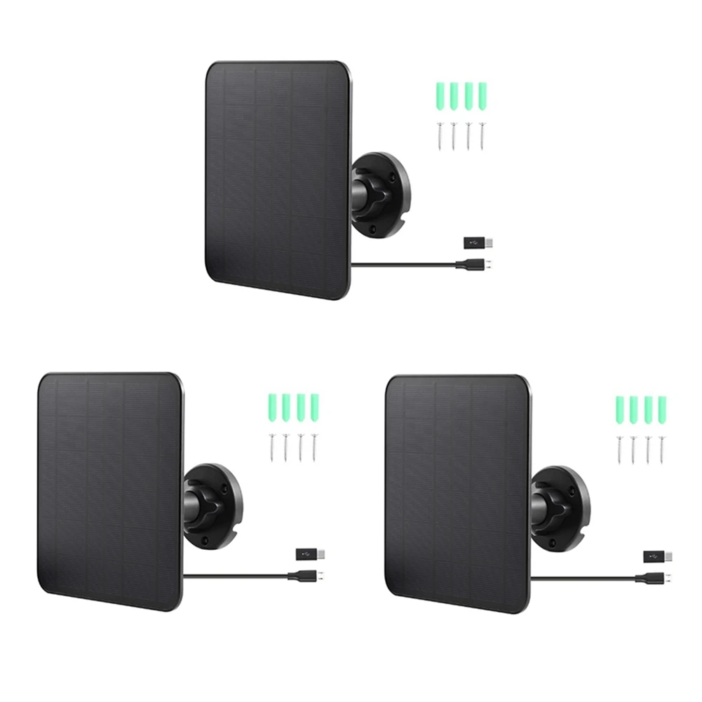 A04G-5V 5W Solar Panel For Eufy With Cable Camera Solar Panel 360°Adjustable Mounting