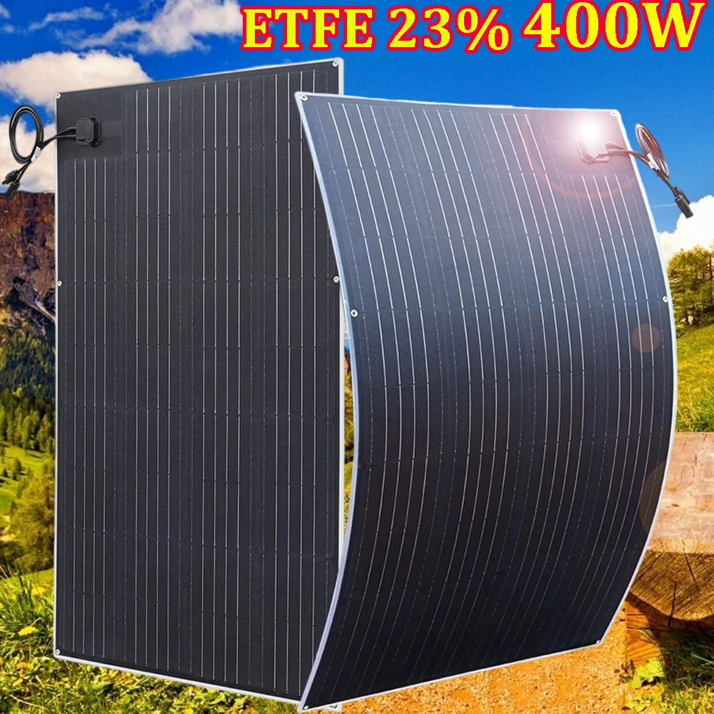 ETFE Zonnepaneel 400w 300w 200w 150w 80w Flexibele Hoge Efficiëntie 23% Fotovoltaïsche Paneel Camper RV Huisdak Mono Cell Bypass Diode EU-magazijn DHL Verzending