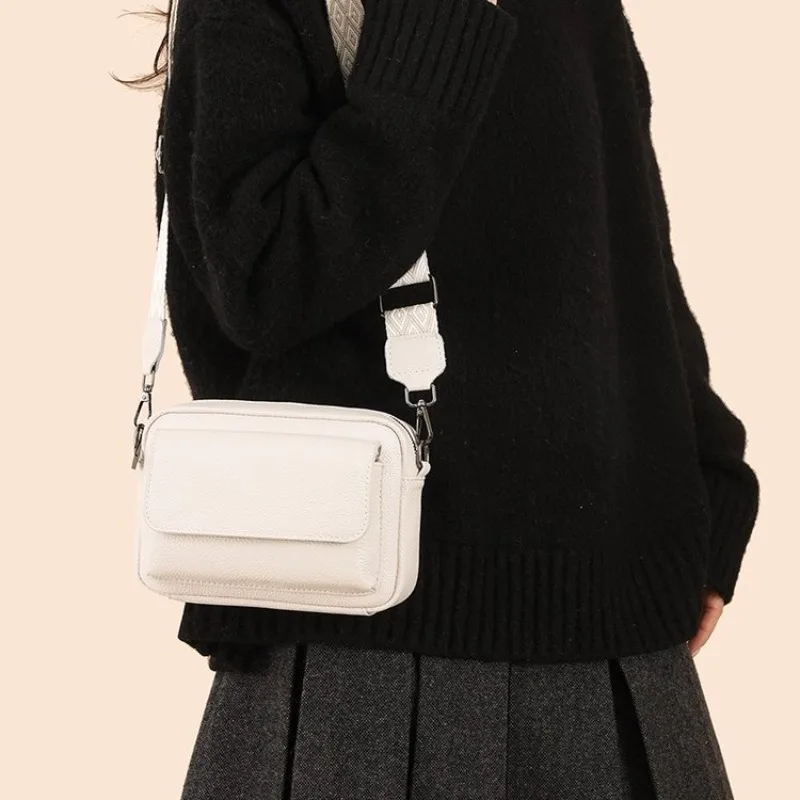 

Light Summer Leather Crossbody Bag Elegant Paris Vintage Classic Design Casual Simple Tote Bag Airy Comfortable Ladies Hot