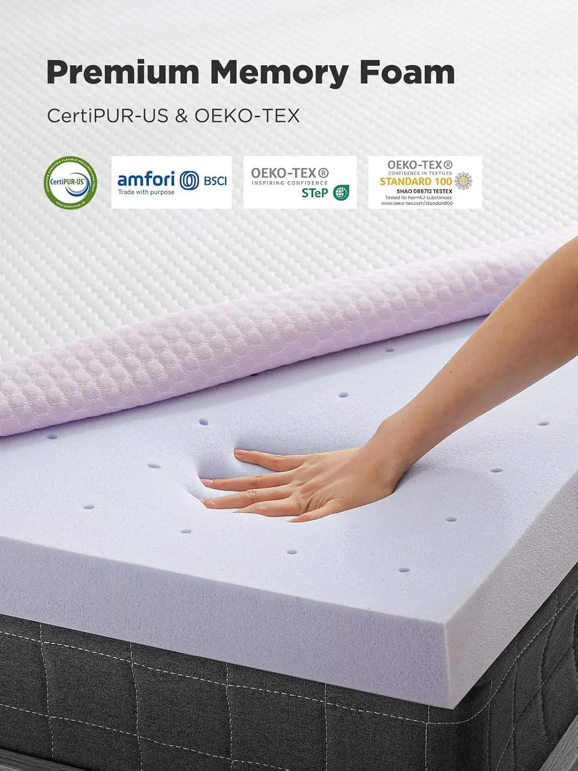 3 Zoll Gel Memory Foam Matratzen auflage zur Drucken tlastung, Premium Soft Cooling Sleep, rutsch festes Design mit abnehmbarem, Queen