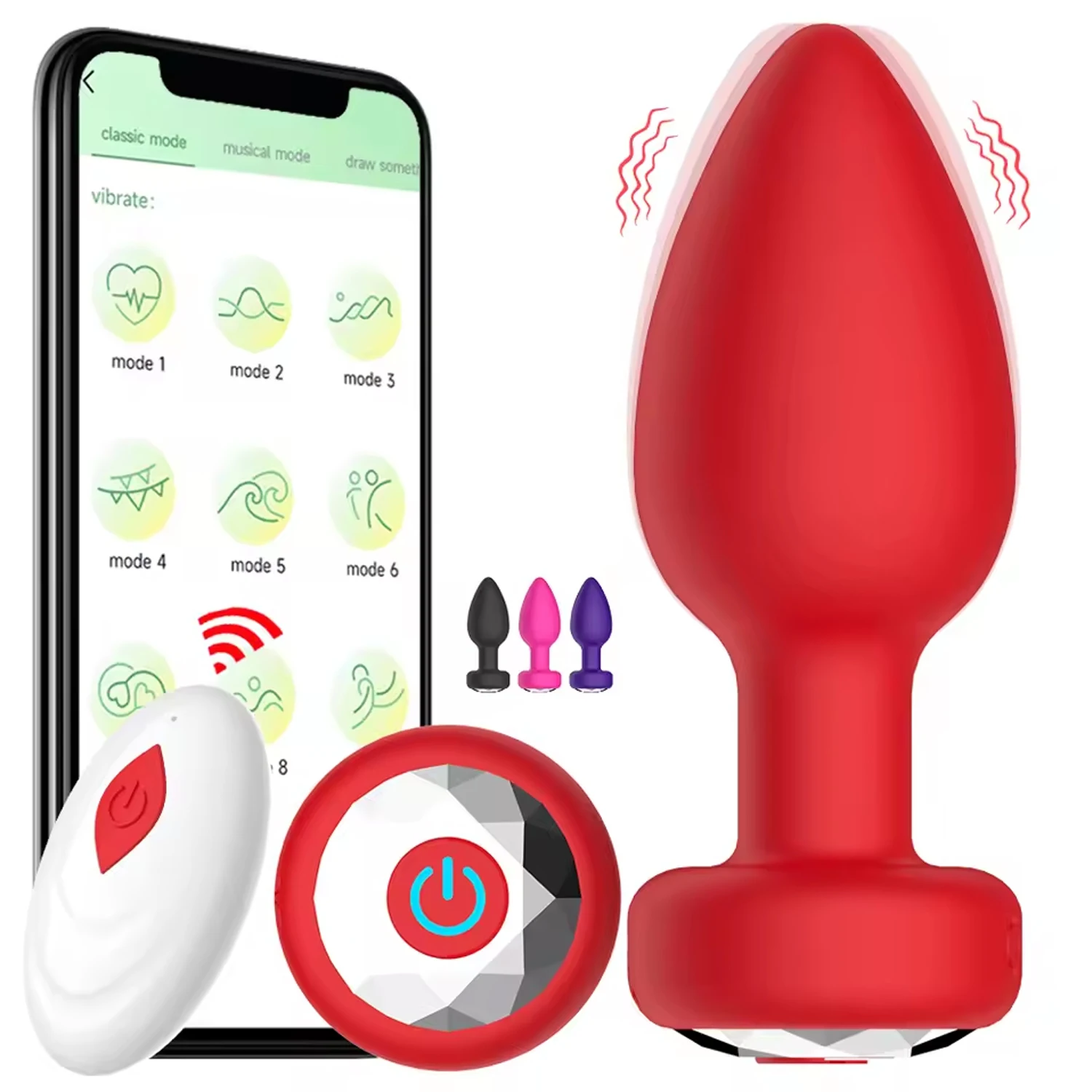 Vibrador Anal inalámbrico con aplicación para hombres, masajeador de próstata, estimulador, Control remoto, tapón Anal, masturbador femenino, Juguetes sexuales para adultos para Gay