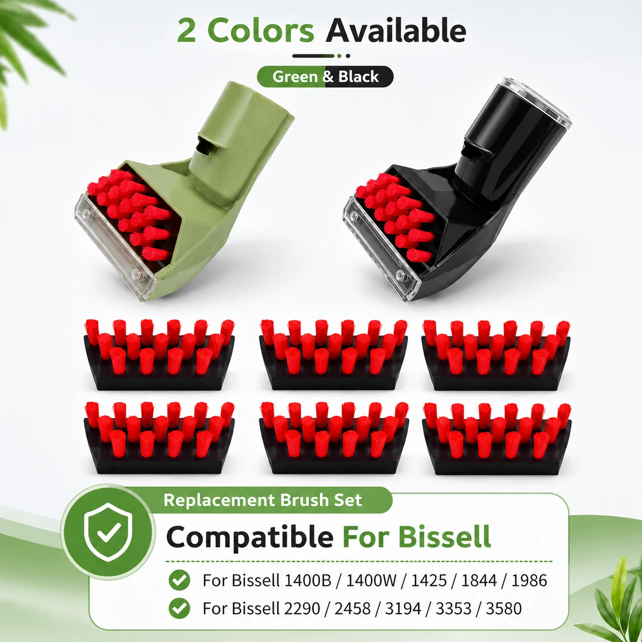 Cabezal de cepillo de repuesto para manchas difíciles, compatible con Bissell Little Green Brush 1400B 1400W 1425 1986 2290A 2458 3194 3353 3588F