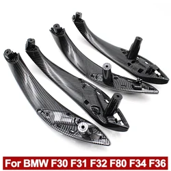 Reemplazo de la cubierta de la manija de la puerta Interior de fibra de carbono de alta calidad para BMW Serie 3 F30 F31 F32 F33 F34 F36 2012-2018