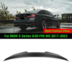 Real Dry Carbon Fiber Rear Trunk Spoilers Wing For BMW 5 Series G30 F90 M5 2017-2023 Car Styling Boot Lid Lip Tails Accessories