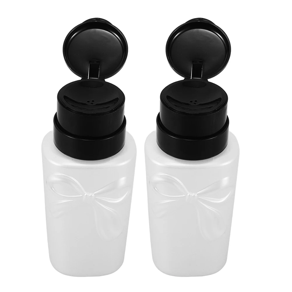 

2Pcs Refillable Nail Polish Remover Pump Bottles Lockable Portable Nail Technician Manicure Cleaner Dispenser