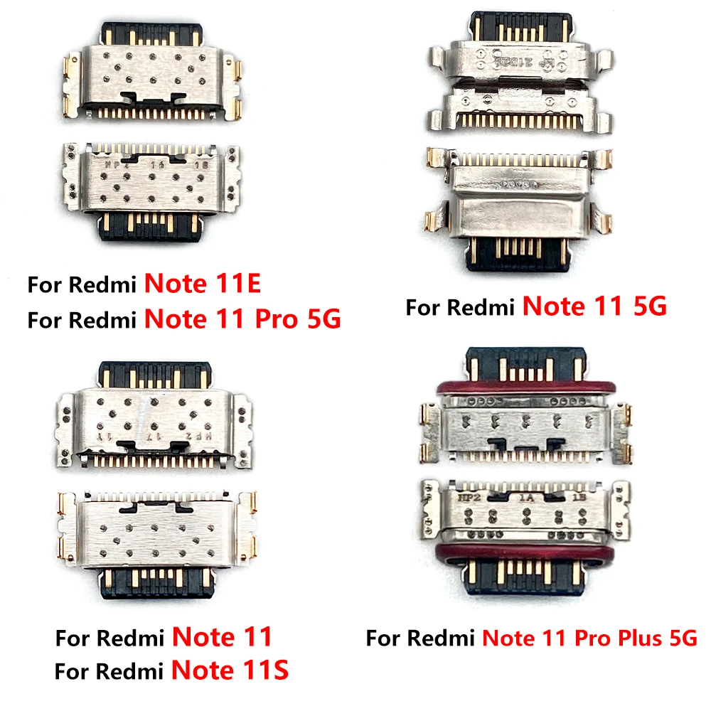 200Pcs，NEW Charger Micro USB Charging Port Dock Connector Socket For Redmi Note 7 8 8T 10S 9S 9 10 11 Pro Plus 5G 11E 11S