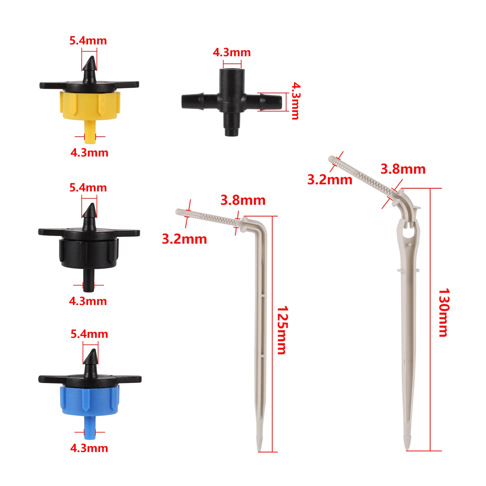 2L 4L 8L Dripper Micro Irrigation 2/4-way Arrow Dropper Connector Connector Plants Home Automatic Drip Irrigation Device 10Set