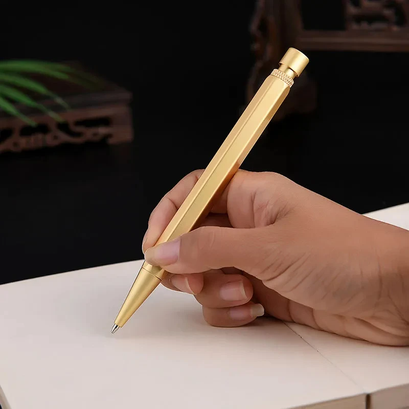 High Quality Brass Copper Full Metal Press Ballpoint Pen Nice Touch Feeling Heavy Writing Pen Buy 2 Send Gift