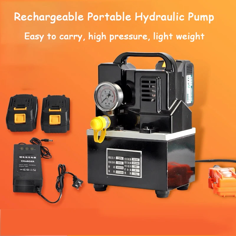 JP-700 Rechargeable Hydraulic Electric Pump Portable Lithium Battery Solenoid Valve Oil Pump Hydraulic Pump Station 36V