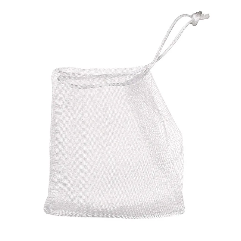 10/20PCS Soap Bubble Net Portable Mesh Bag Bath Shower White Foaming Bathroom Soap Exfoliating Mesh Bags Face Skin Clean Tools