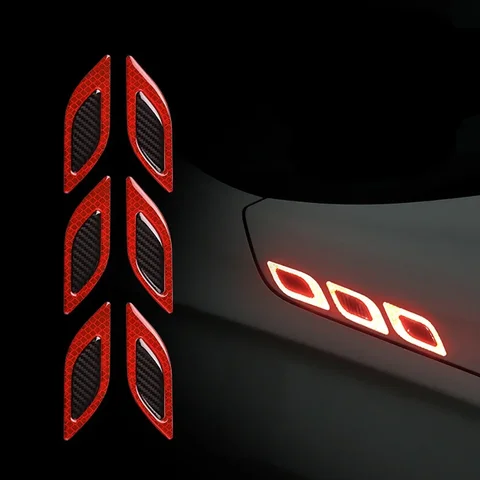 6 шт., модная автомобильная 3D светоотражающая наклейка из у