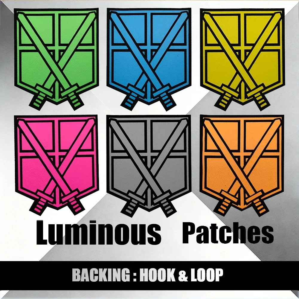 

Тактические светящиеся нашивки на липучке с двойными мечами из серии Anime Giant для курток и плеч