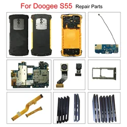 For Doogee S55 USB Charge Board/Main Board Flex Cable/Front Rear Camera/Card Slot/Metal Frame Side Original Used phone parts