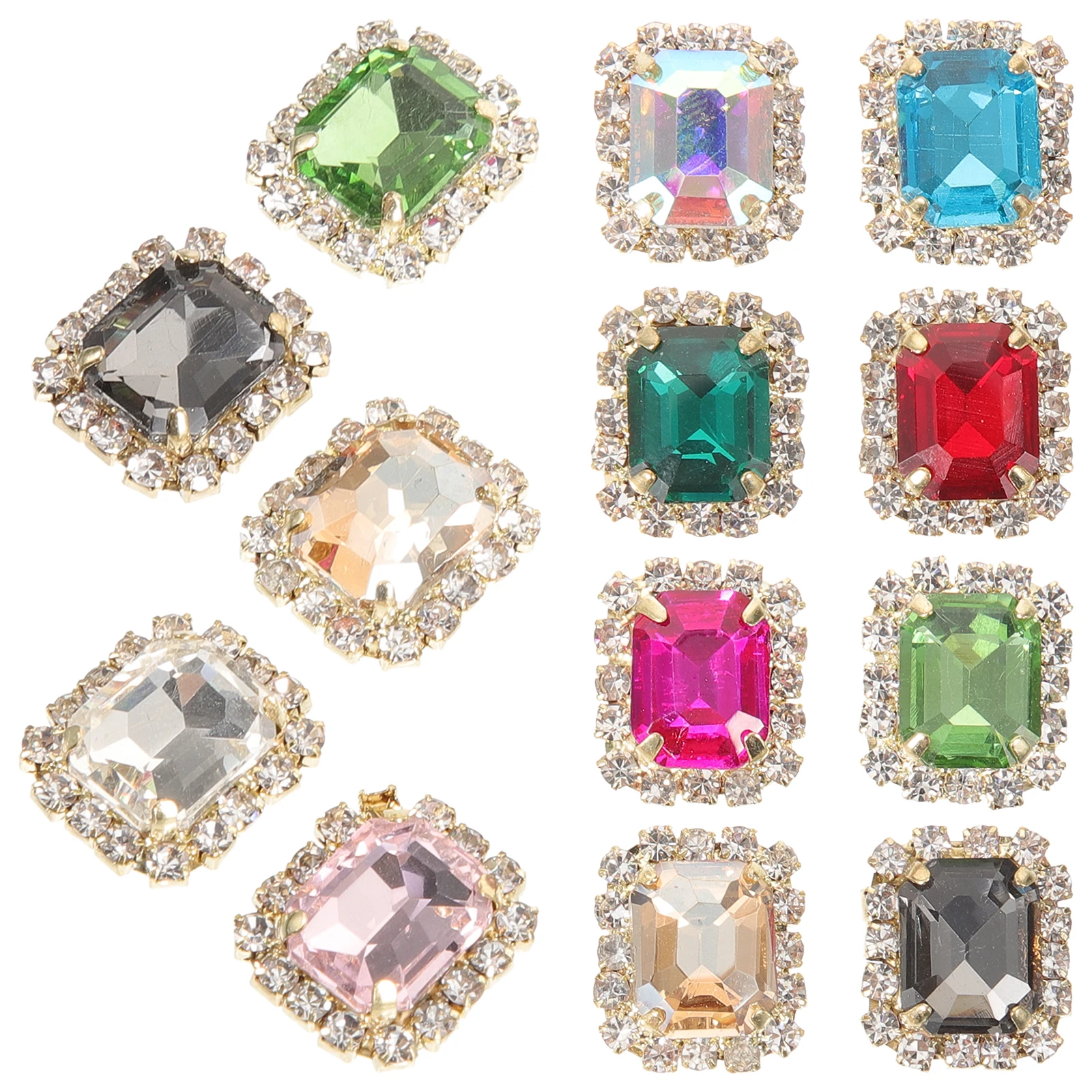 

20pcs Crystal Rhinestone Accessories Decorative Sew On Clothing Charms for Wedding Dress Shoes DIY Crafts Decorative
