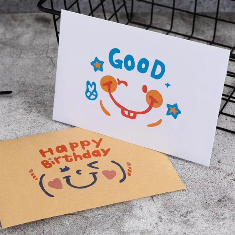 1Pcs Cute Kraft Paper Envelope Happy Letter Graffiti Envelope Nostalgia Art Expression Invitation Card Thanksgiving Day