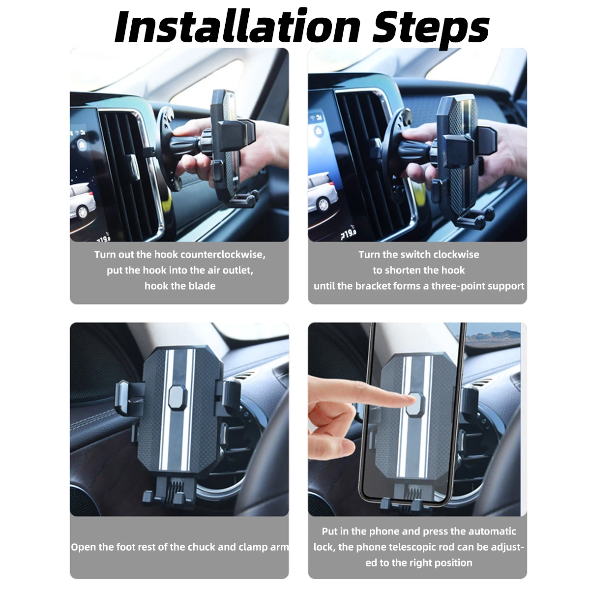 Universal Gravity Car Phone Holder Air Vent Universal Stand For Mobile Phone in Car Mount Support For iPhone14Pro Xiaomi Samsung
