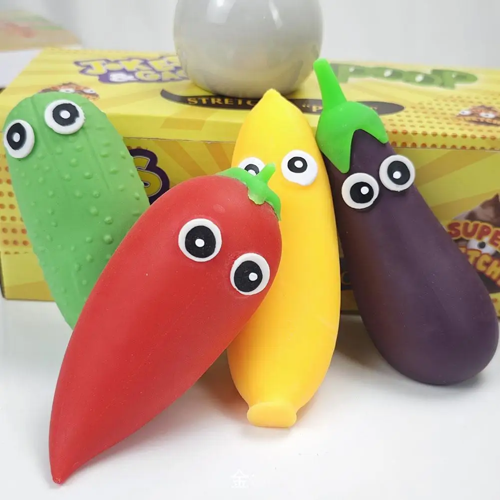 ของเล่นบีบผักหลากสีสัน ของเล่นบีบอาหารจำลองน่ารัก ของเล่นบีบคลายเครียดสำหรับเด็กและผู้ใหญ่ ของเล่นลดความเครียด
