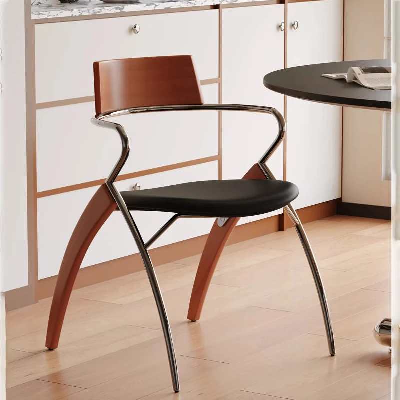 Nordic Living Room Dining Chairs Designer  Home Leather Dining Chairs Office Outdoor Kitchen Sedie Da Pranzo Nordic Furniture
