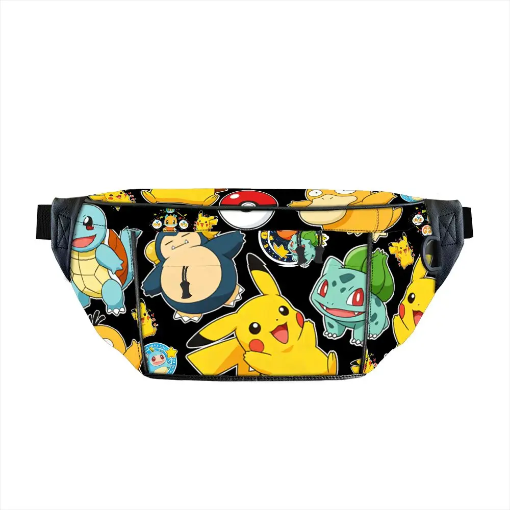 

1pc Pokemon themed full page printed large capacity waist bag, multiple compartments for storage, adjustable shoulder straps,