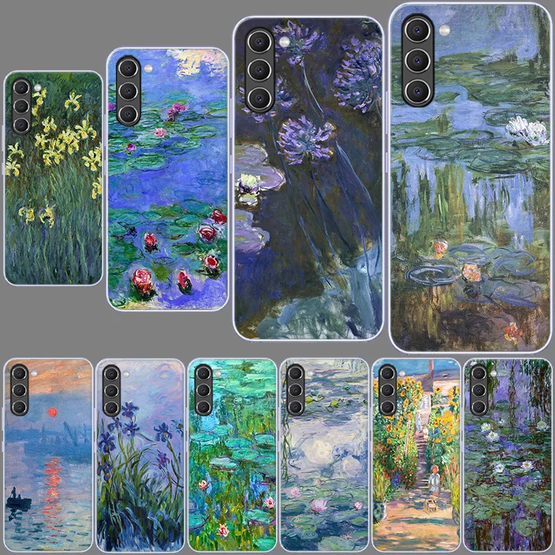 Claude Monet Garden Lotus Bridge Phone Case for Samsung A54 A14 A24 A34 5G Galaxy A02S A03S A04S A12 A22 A32 A52 A72 A13 A23 A33