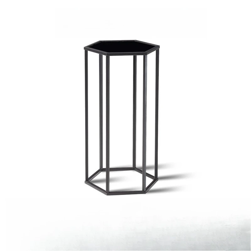 

Italian minimalist glass edge table, bedroom coffee table, living room household stainless steel modern corner table