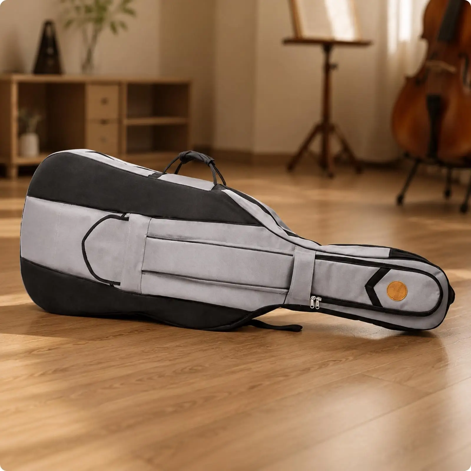 Padded Cello Transport Case with Oxford Cloth Shell and Adjustable Backpack Straps for Students