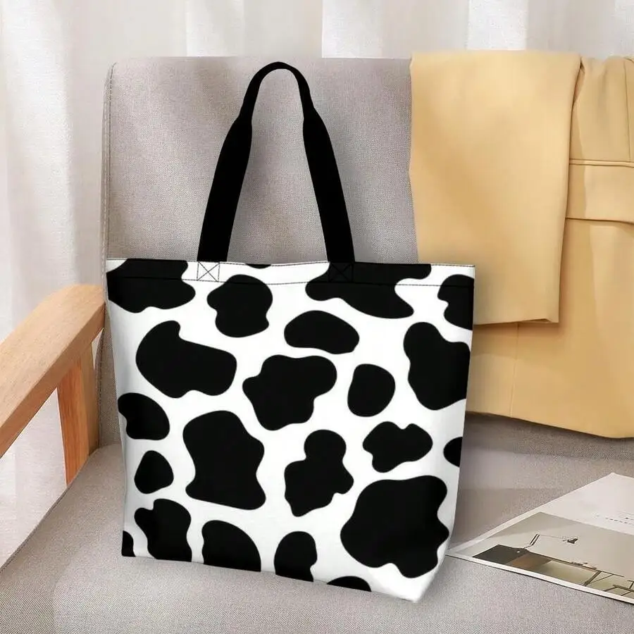 

Cow Print Tote Bag For Women And Men Casual Animal Pattern Shoulder Bag Travel Shopping