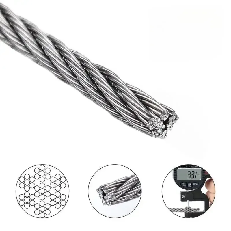 Heavy - Duty Winch Steel Wire Rope High - Strength Flexible Cable for Vehicle Recovery Towing Lifting Hoisting Engineering