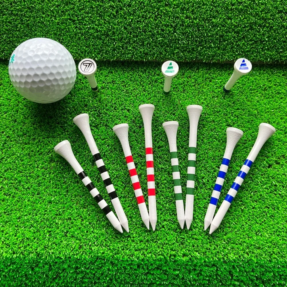 

20Pcs Plastic 70/83mm Golf Tee Set Professional Durable Golf Ball Holder Stripes with Stripe Golf Practice Tees Golf Accessories