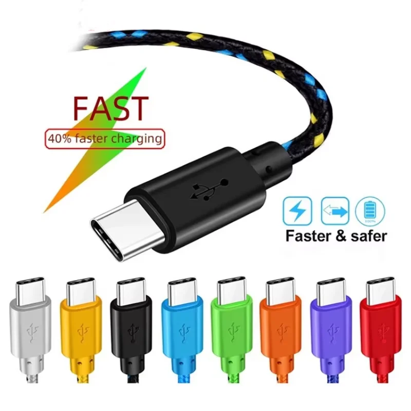 Nylon Braided Micro USB Cable 1m/2m/3m Data Sync USB Charger Cable For Samsung HTC LG Huawei Xiaomi Android Phone Cables