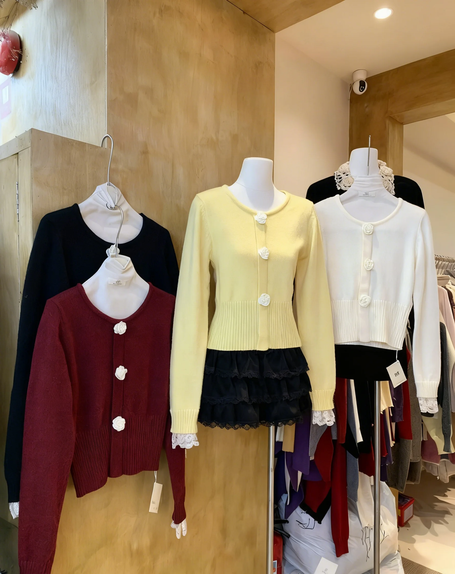 

Женские кардиганы в корейском стиле: мягкие свитера с круглым вырезом, объемным воротником, текстурой, стразами, флокированием и эффектом дырок, из смесовой ткани.