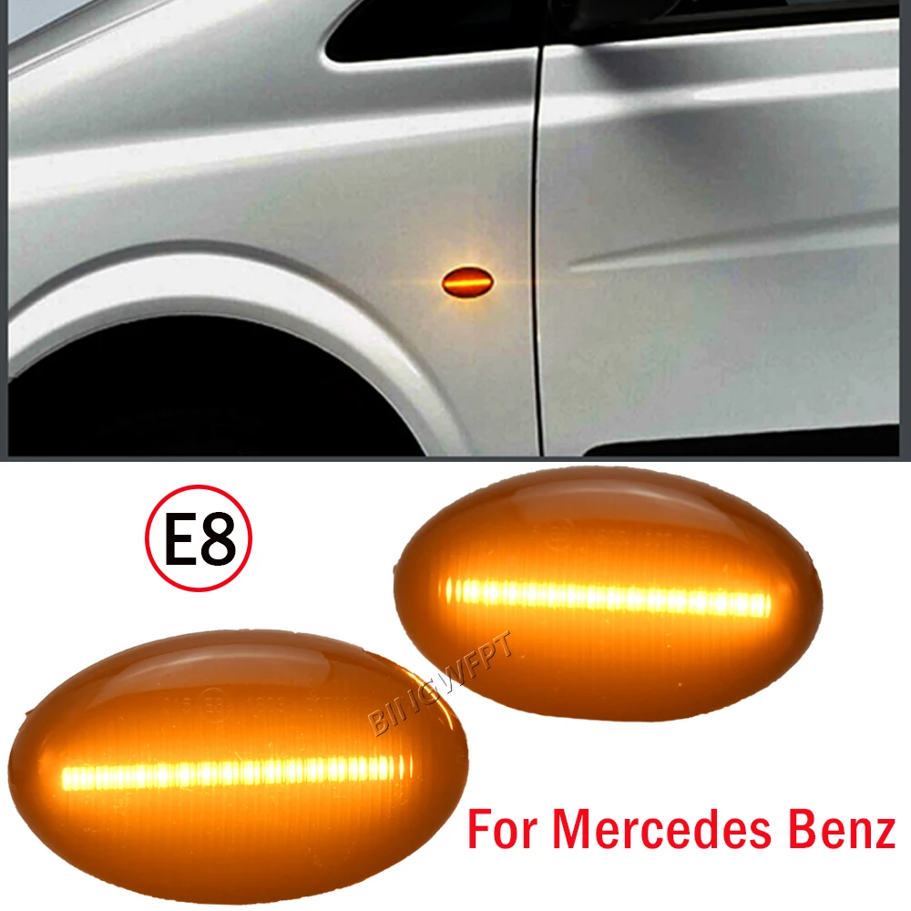 2x Dynamic LED Turn Signal Lights Side Marker For Mercedes-Benz Smart W450 W452 A-Class W168 Vito W639 W447 good quality