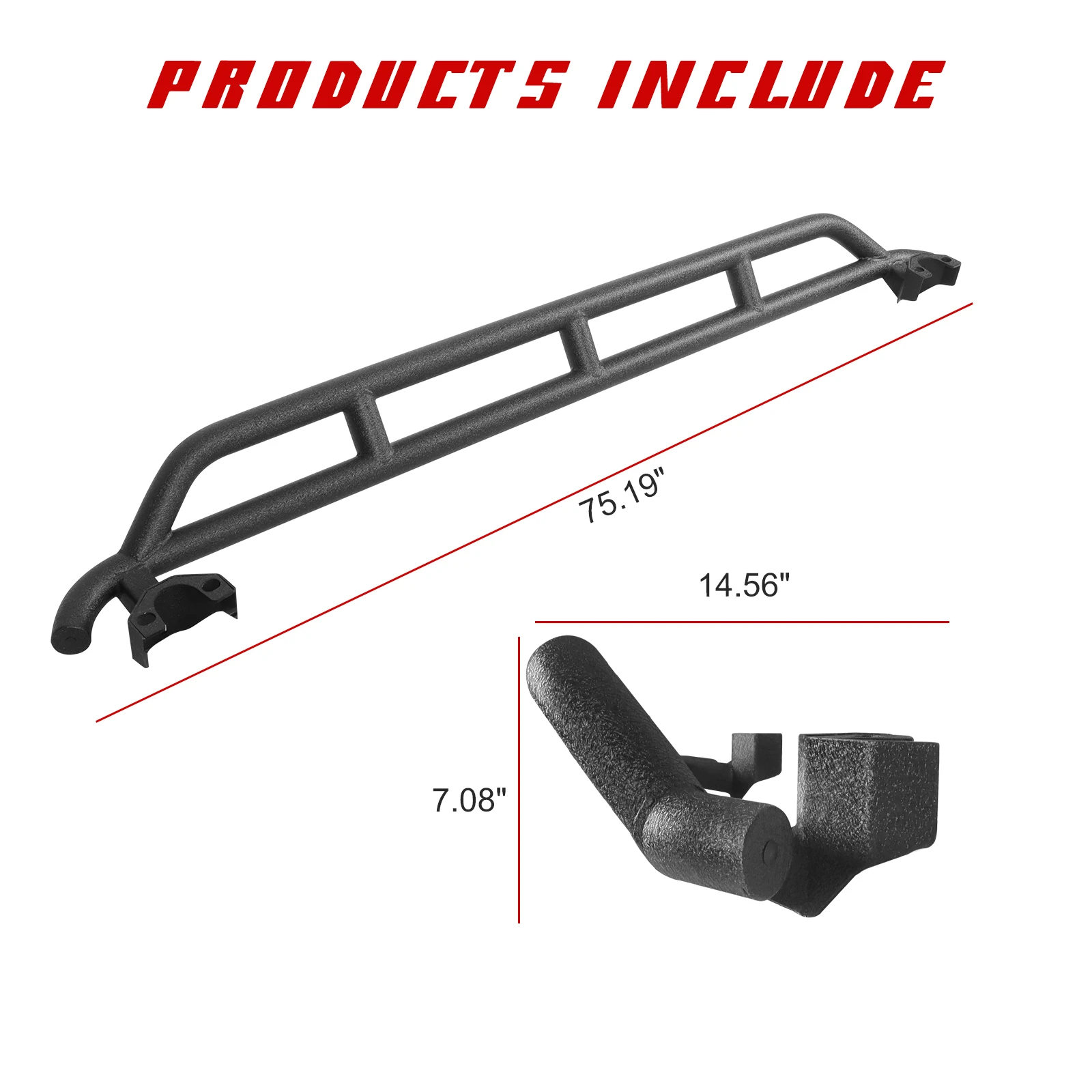 Rocker Slider Nerf Bar Side Step Rock Crawler for 2007-2018 Jeep Wrangler JK JKU