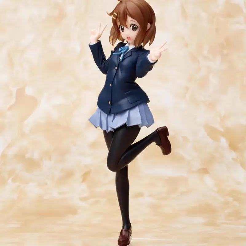 18Cm Japanese Anime K-On ! Figure Hirasawa Yui Akiyama Mio Standing Posture Pvc Action Figures Model Toy Desktop Ornament Gifts