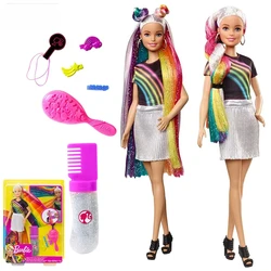 Barbie Fashionistas Rainbow Sparkle Hair Doll with Accessories and Clothes Barbie Brinquedos Fashion Girl Toys Boneca for Girls