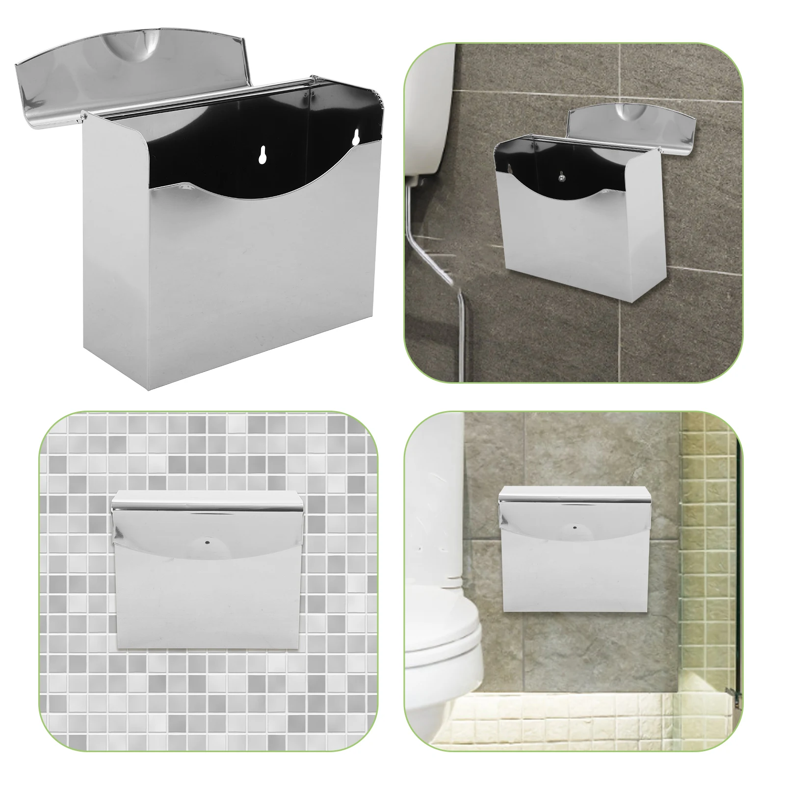 

Wall Mount Toilet Paper Box Tissue Dispenser Bathroom Decor Thicken Metal Rectangular Clear Lid Home Hotel Tissue Box Rack