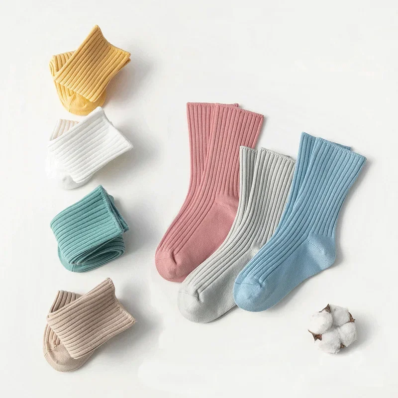 

Newborn Baby Socks Solid Color Ankle Socks Toddler Infant Cotton Socks Cute Striped Spring Autumn Socks for Children Kids Girls