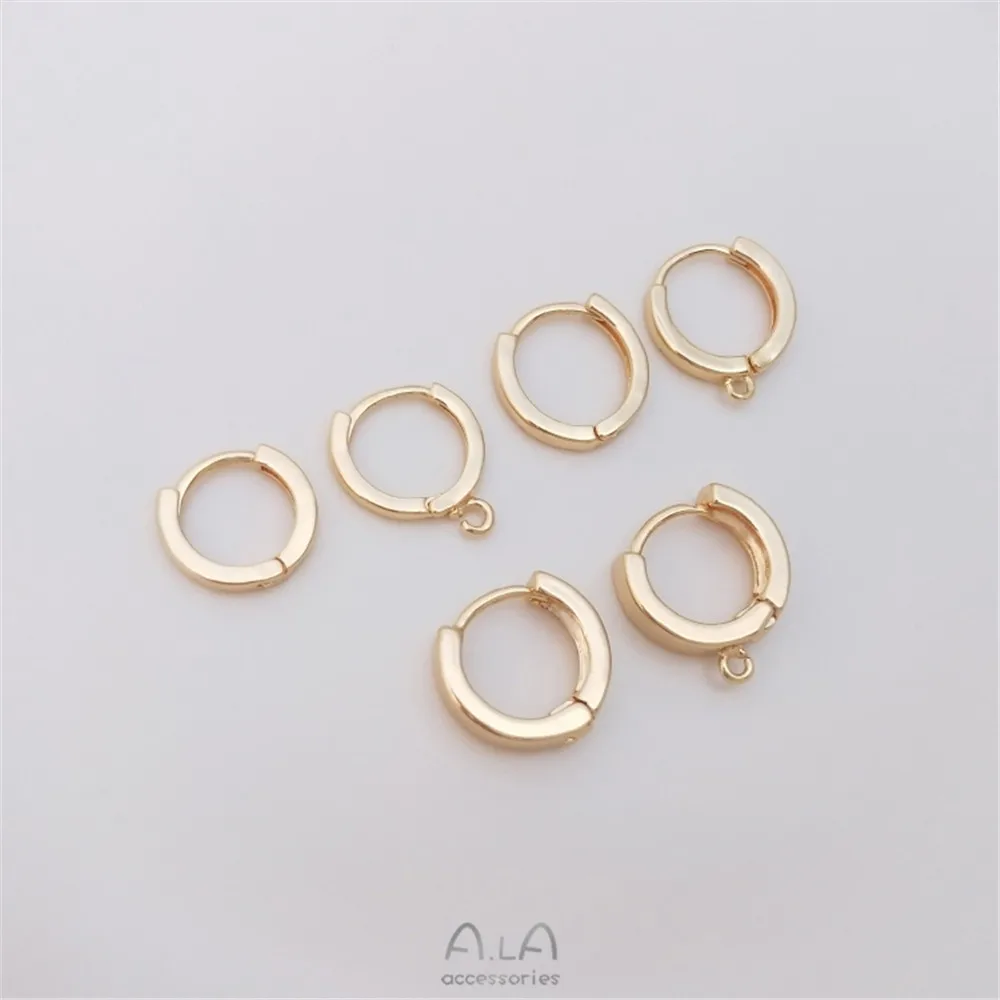 

14K gold color retaining flat earring circle with hanging ear buckle handmade DIY earrings hand-made earring accessories