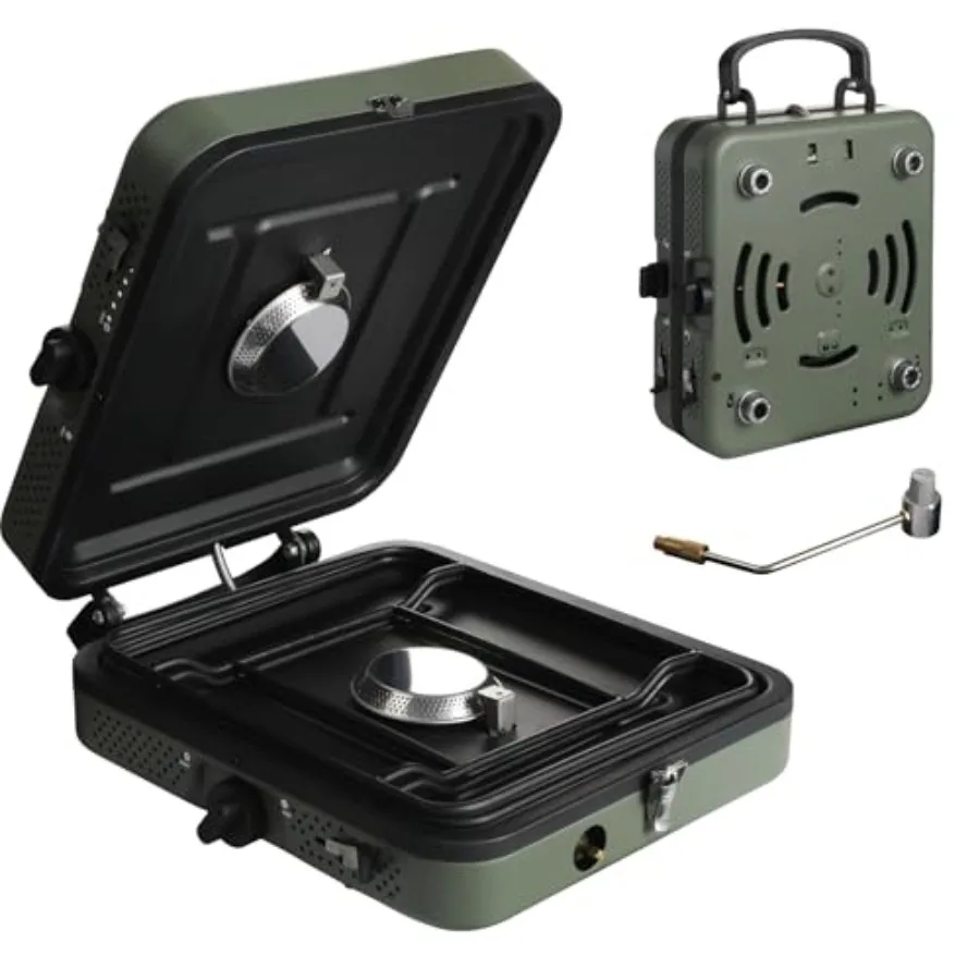 

2 Burner Propane Camping Stove Portable Folding Gas Stove for Outdoor Adventures with 17200 BTU Output Two Adjustable Burners F
