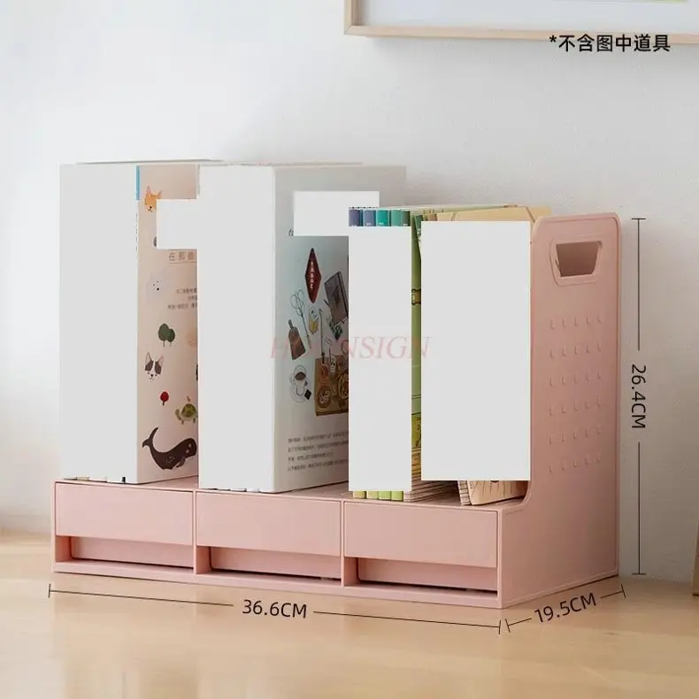 1 cassetto multifunzionale, supporto per libri, libreria da tavolo, portapenne, supporto per lettura, libro per studenti, archiviazione di cancelleria, libro