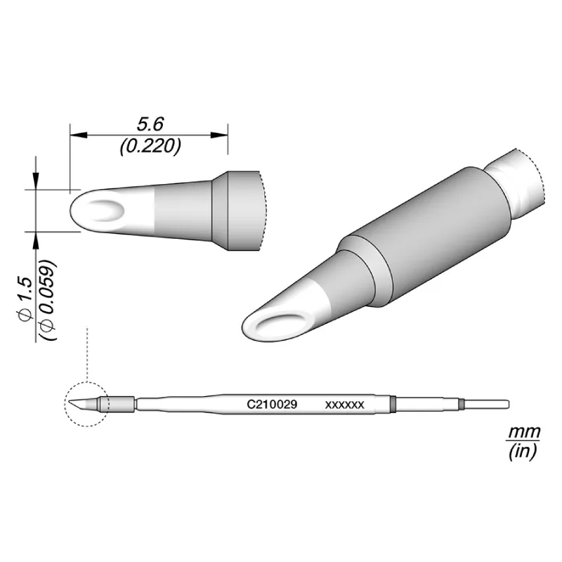 Original JBC C210-029 Soldering Iron Tip For T210-A Soldering Handle