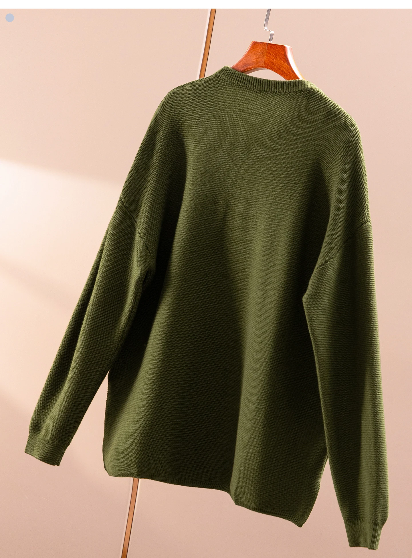 سترة نسائية رائعة مطرزة يدويًا 100 من الصوف برقبة دائرية سترة نسائية 34I6 كبيرة الحجم Sueter Mujer #4