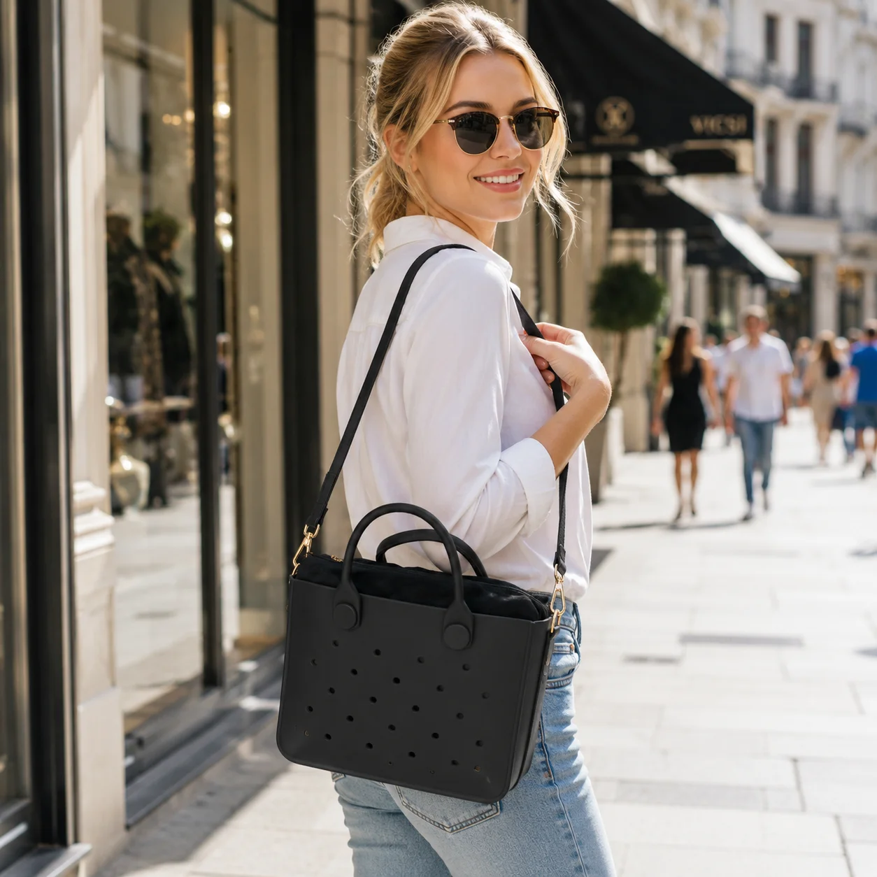 7 Classic Trendy Colors Handbag ,Elegant Sophisticated Soft Black Shoulder Bag,Tote Can Be Decorative Charms Perfect for Girl view 5